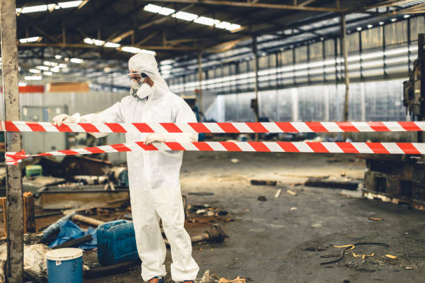 Professional Biohazard Cleanup technician working in Amherst, VA